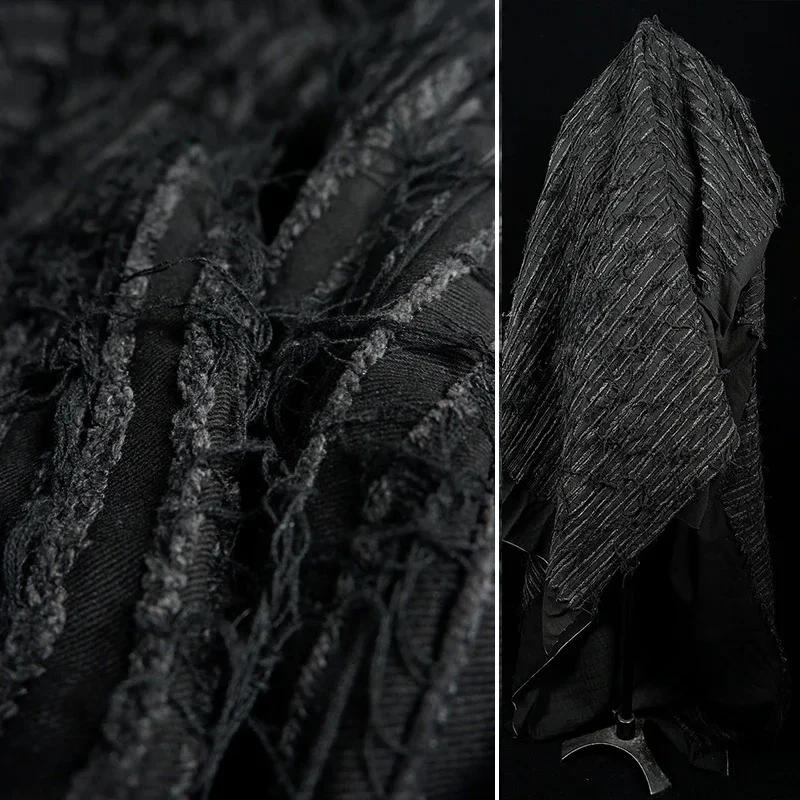 

Denim Fabric Raw Edge Fabric Washed Creative Clothing Designer Fabric Wholesale Cloth Sewing Meter Pure Cotton Material