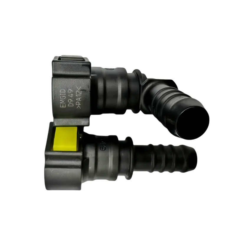 high quality 9.49mm 180 90 degree SAE 3/8 female joint plastic fittings Fuel line quick connector with double clip 2pcs a lot