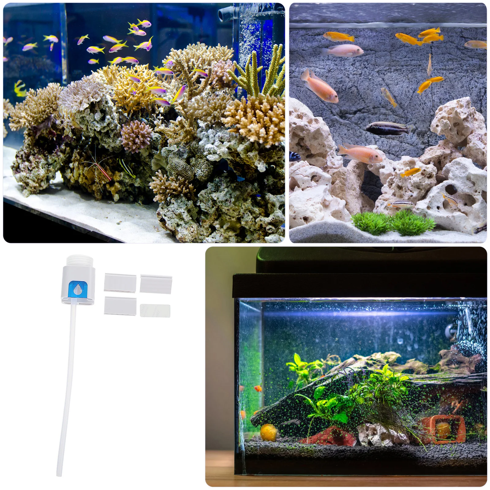 

Automatic Water Refiller For Aquarium Durable Fish Tank Water Level Controller Easy Installation Small Size Blue