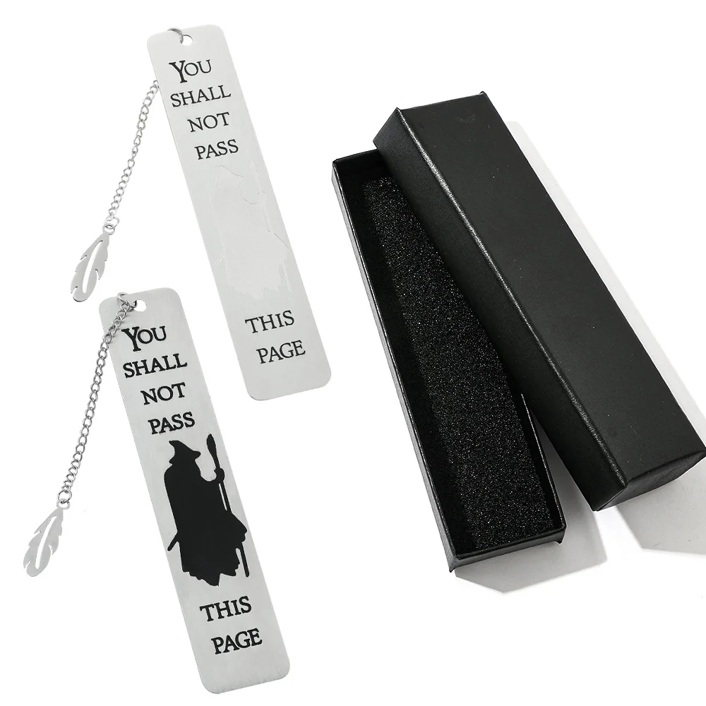 No puedes pasar, "Caja de regalo con marcapáginas de acero inoxidable Gandalf, el regalo perfecto para profesores y bibliotecas estudiantes.