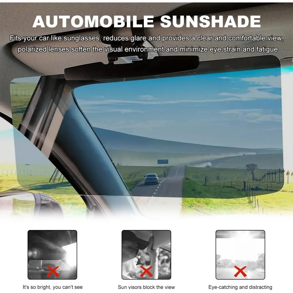 Safety Driving Day and Night Sun protection Anti-Dazzle Car Sun Visor Sun Shade UV Blocking Blocker Polarized Sunshade HD Vision