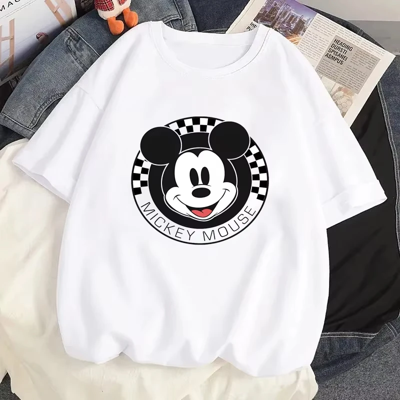 

Disney Creative Mickey Mouse Pattern Tshirt Tops Summer Women Casual Short Sleeves Streetwear T-shirts Tops Harajuku T Shirts