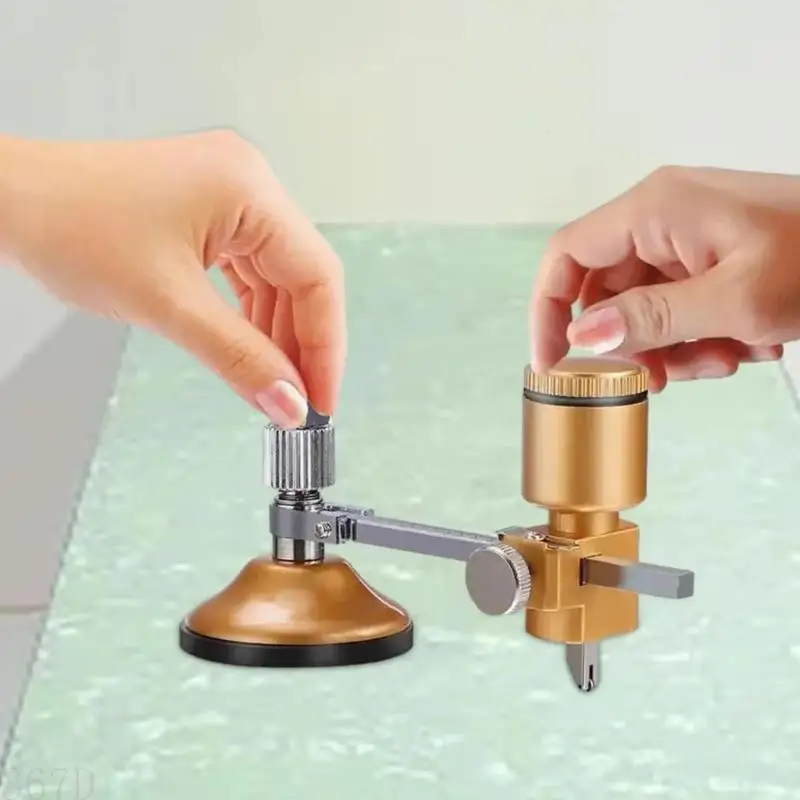 367D Glass Circular Cutter Round Adjustable Compasses Type Circle Cutting Tool with Suction Cup Circular Glass Cutter
