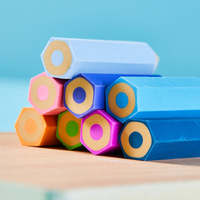 Cute and creative pencil-shaped erasers that are easy to use and erase, perfect for students.
