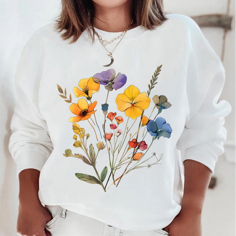 Wildflowers Boho Graphic felpa con cappuccio donna regalo per Flower Nature Lover Vintage Wildflower Design Premium Women felpa