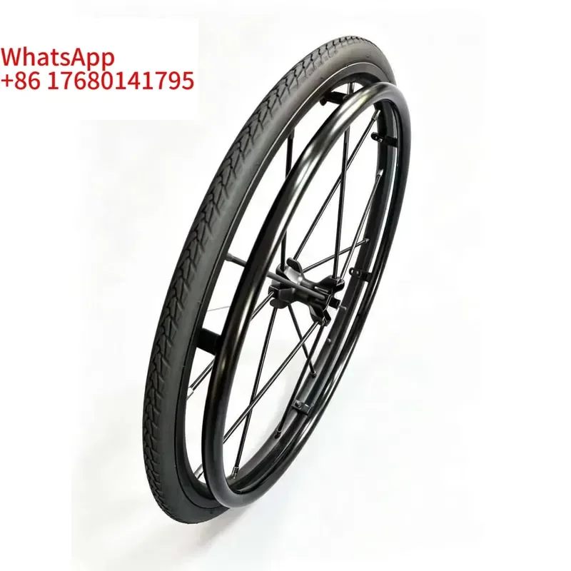 A Pair 24-Inch Quick-release Wheelchair Rear Wheel Hexagonal Wheel Hub Manual Wheelchair Replacement Wheel