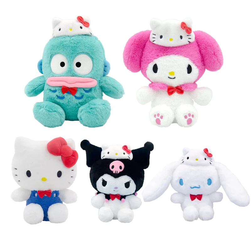 

Cute Sanrio Hello Kitty Hat Style Plush Doll Cartoon Anime Figure Cinnamoroll My Melody Kuromi Hangyodon Kids Toys Birthday Gift