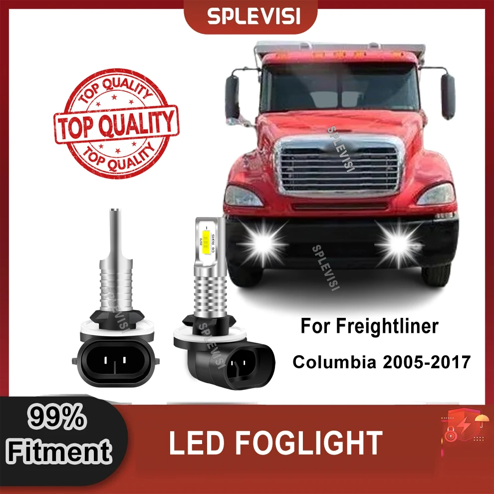 2x  Car LED Fog Light Foglight Bulbs 6000K White For Freightliner Columbia 2005-2017 Coronado 2013-2018 M2 106 2011-2017