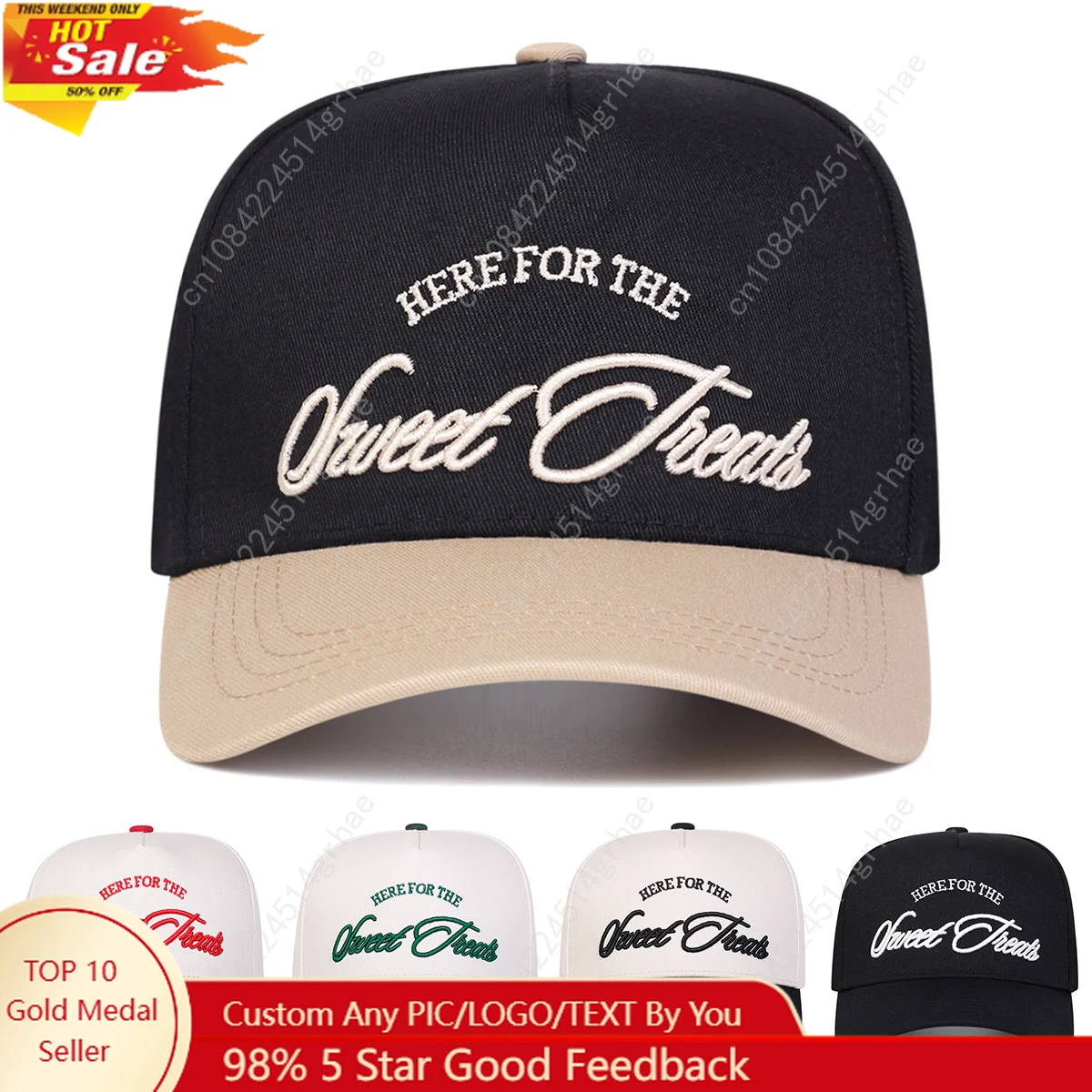 

Unisex SWEET TREATS Letter Embroidery Baseball Caps Spring and Autumn Outdoor Adjustable Casual Hats Sunscreen Hat Sports Cap