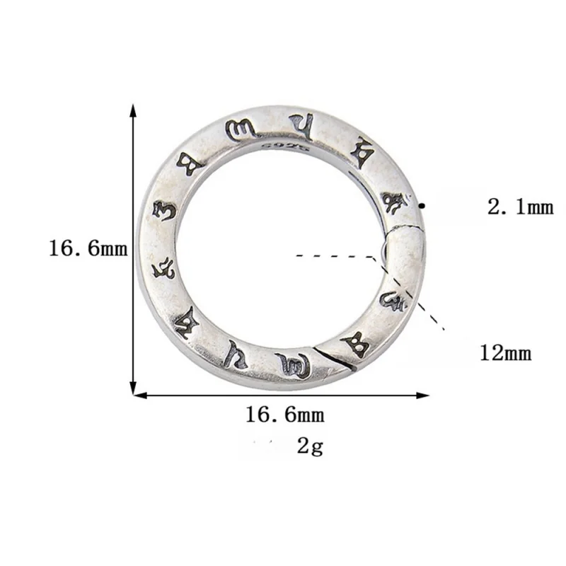 Ciondoli con ciondoli in argento Sterling S925 per donna uomo catena ad anello chiuso retrò fibbia di collegamento nuovi gioielli di moda