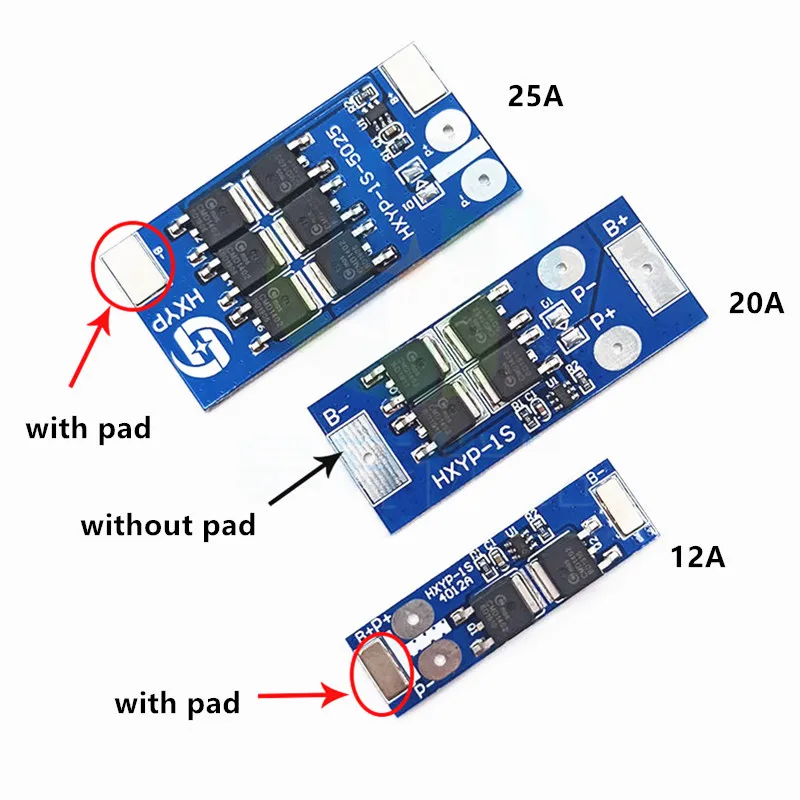 BMS 1S 12A 20A 25A 3.7V lithium battery protection board 18650 4.2V charging voltage/short circuit/overcharge prevention