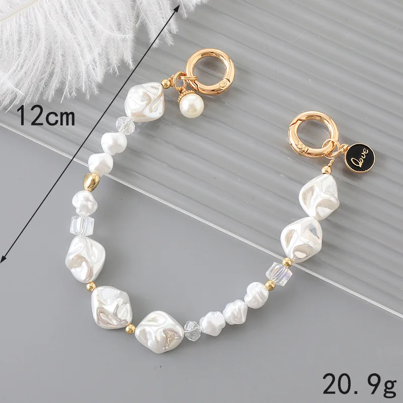 Baroque Pearl Handheld Chain Luggage, Mobile Phone Bead Decoration, Handmade Chain, Mobile Phone Rope Accessories