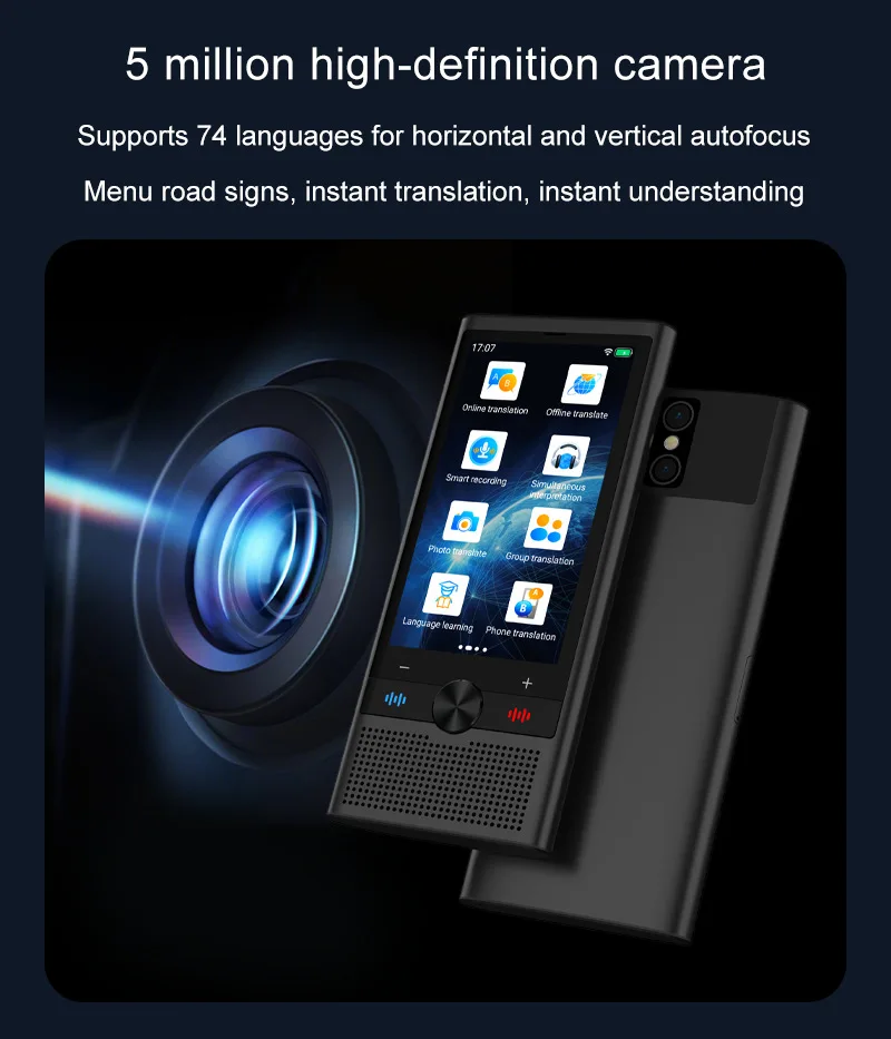 S10 مترجم صوتي 4G نترددات الشبكة GPT متعدد اللغات جهاز ترجمة ذكي في الوقت الحقيقي لمتعلم السفر العالمي