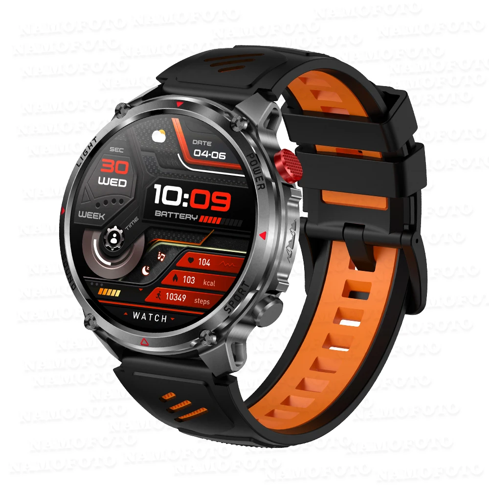 

Новые смарт-часы 2026 HT45 с аккумулятором 1100 мАч для мужчин и женщин, для активного отдыха, с LED-фонариком, компасом, Bluetooth-звонками и отслеживанием здоровья