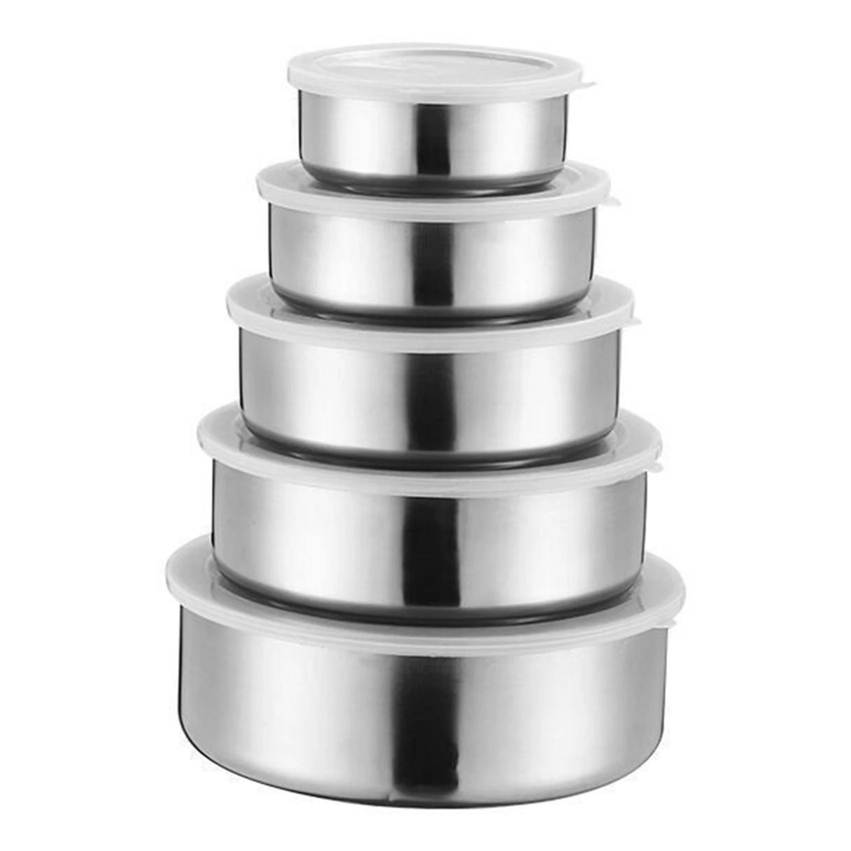 5 PCS Stainless Steel Food Container Sealed Crisper Storage Lunch Box Bowls with Lids Food Storage Box Lunch Box Bowl