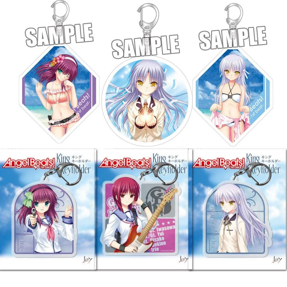 Loen Anime Peripheral Store Angel Beats!Yuri & Kanade Iwasawa AcrylicKeychain Pendant Ornamen Fans Charm Gifts About 6cm