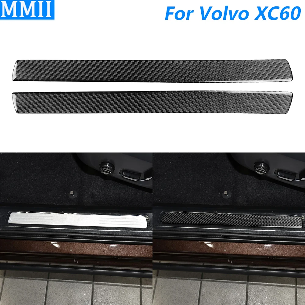 

For Volvo XC60 2018-2025 Carbon Fiber Inner Door Sill Threshold Panel Trim Cover Car Accessories Interior Decoration Sticker