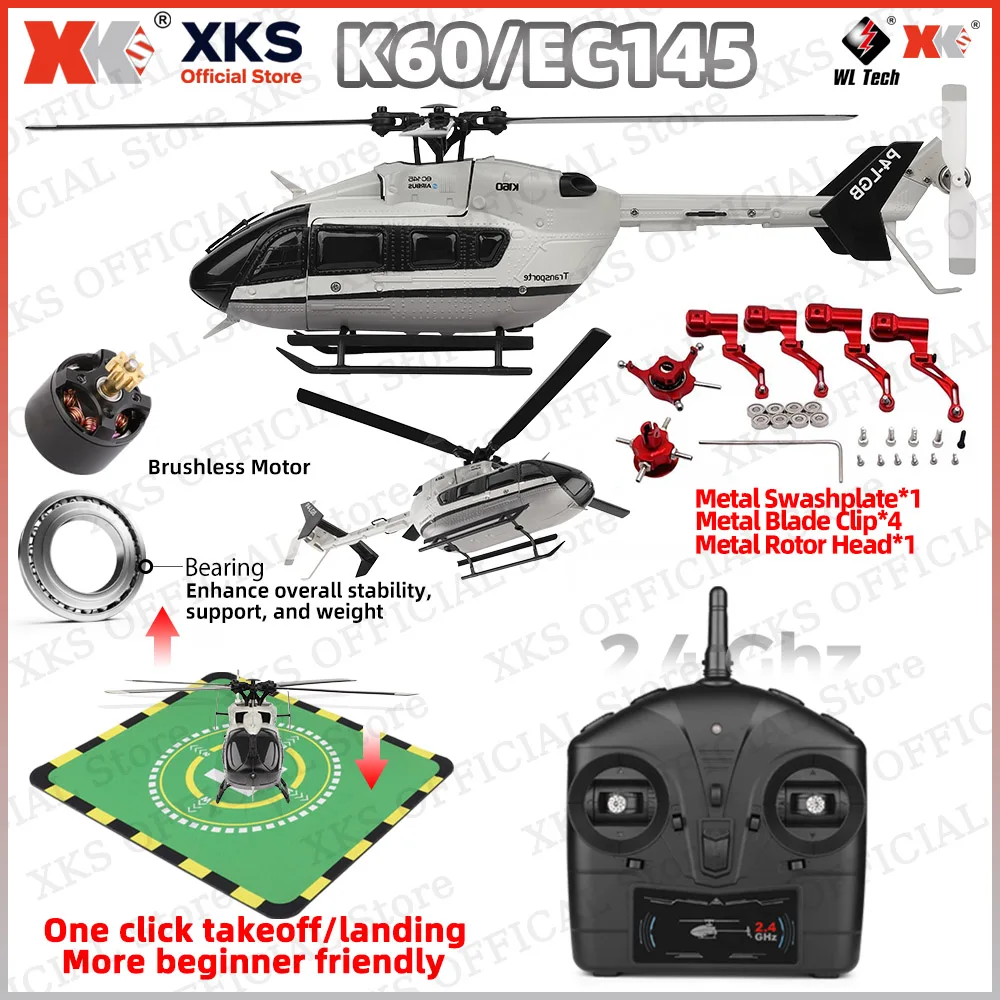 

XKS Wltoys Новый k160 EC-145 2,4 г четырехканальный бесщеточный двигатель с дистанционным управлением самолет радиоуправляемый вертолет модель игрушка управления