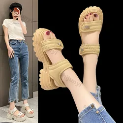 Women's Sports Sandals 2025 Summer New Fashion Flat Casual Sandals Thick-soled Non-slip Female Outdoor Casual Beach Slippers