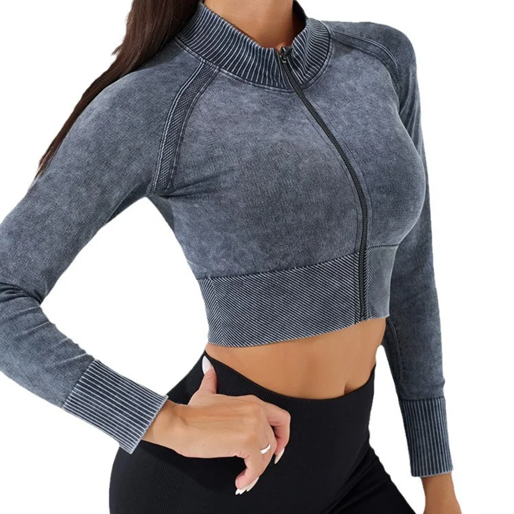 New Sanding Seamless Yoga Jacket With Zipper Long Sleeves Fitness Coat Sportswear for Women Training Gym Workout Sweatshirts