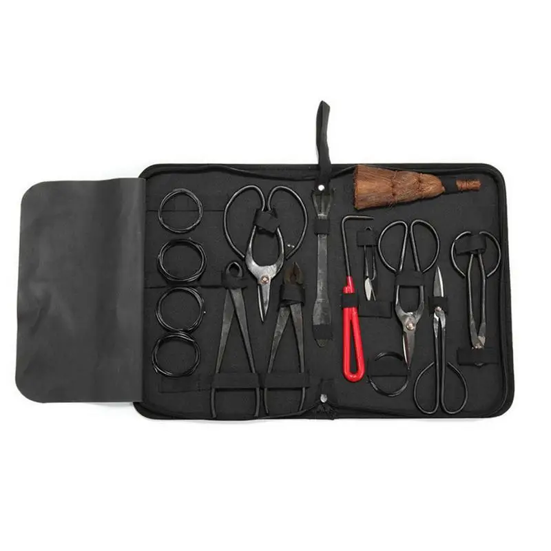 

10Pcs Bonsai Pruning Weeding Tool Set Carbon Steel Multifunctional Cutter Scissors Shear Kit with Nylon Case Gardening Tools