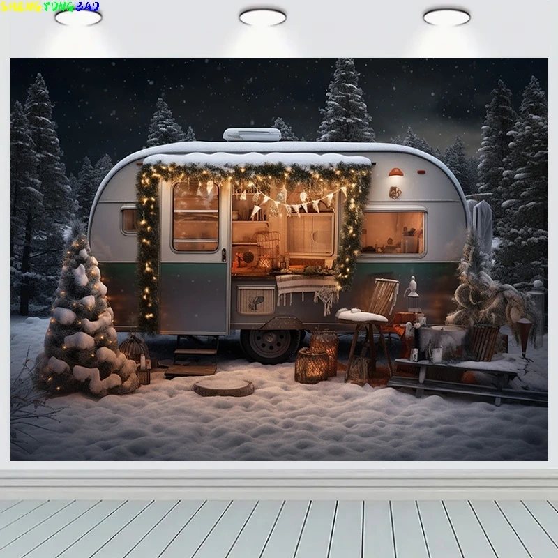 

Christmas day Photography Backdrops Props Arafed Candles Happy New Year Decorations Family Holiday Party Background DC-01