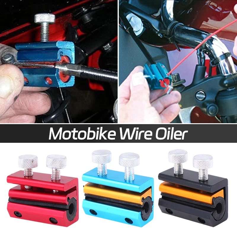 Motorcycle Oil Gate Line Double Head Oil Clip Lubricator Props Tool Motobike Wire Oiler Moto Accessories