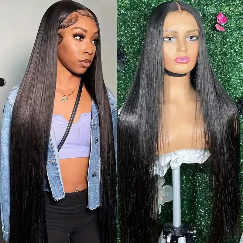 Rosabeauty 30 40 Inch 13x6 HD Bonde Straight Lace Front Wigs Human Hair 13X4 Frontal 5X5 Glueless Wigs 250% Density For Women