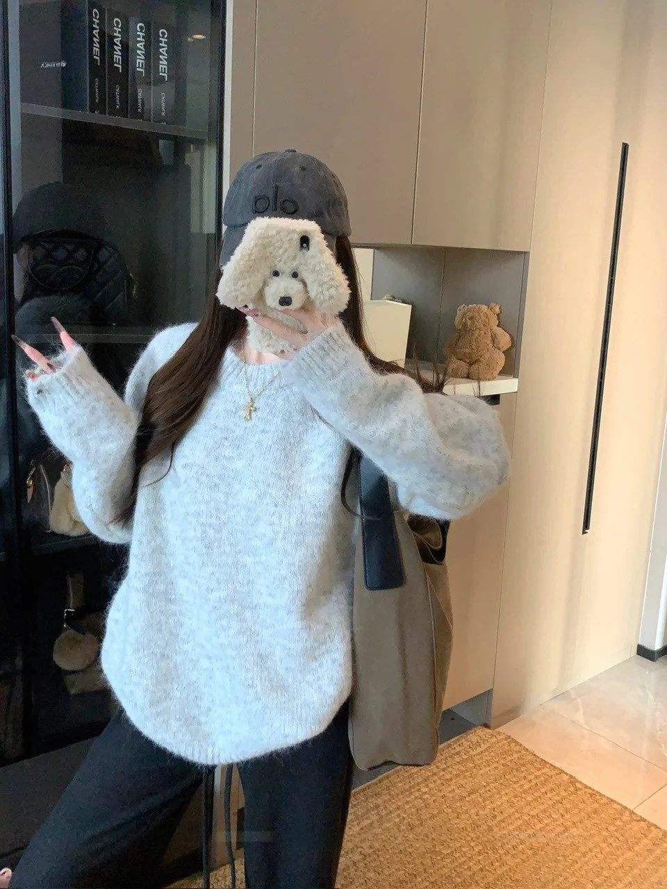 

Мягкий женский вязаный свитер с длинными рукавами, весенний, свободный, омолаживающий, стройнящий, комфортный, теплый, для ленивых девушек, топ