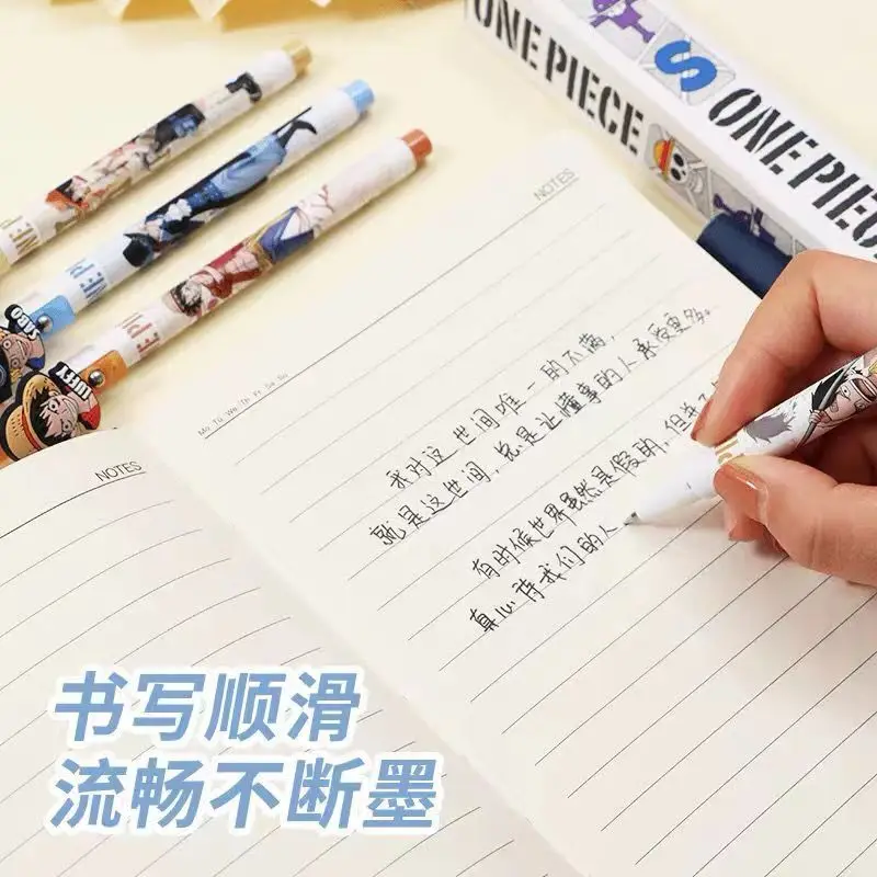 One Piece Monkey·D·Luffy, nuevo bolígrafo de prensa de dibujos animados, bolígrafo Neutral para niño, bolígrafo de escritura negro con personalidad para estudiante, regalo periférico de animé