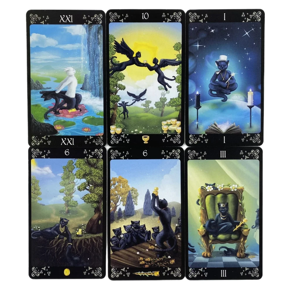 Black Cats Tarot Cards Deck PRISMA VISIONS TAROTCard Game 78-kaarten