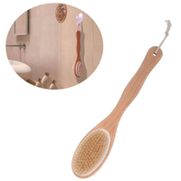 Bathroom Body Brush With Long Wooden Handle Natural Bristles Back Scrub Massage Shower Bath Washing SPA Dry Tools