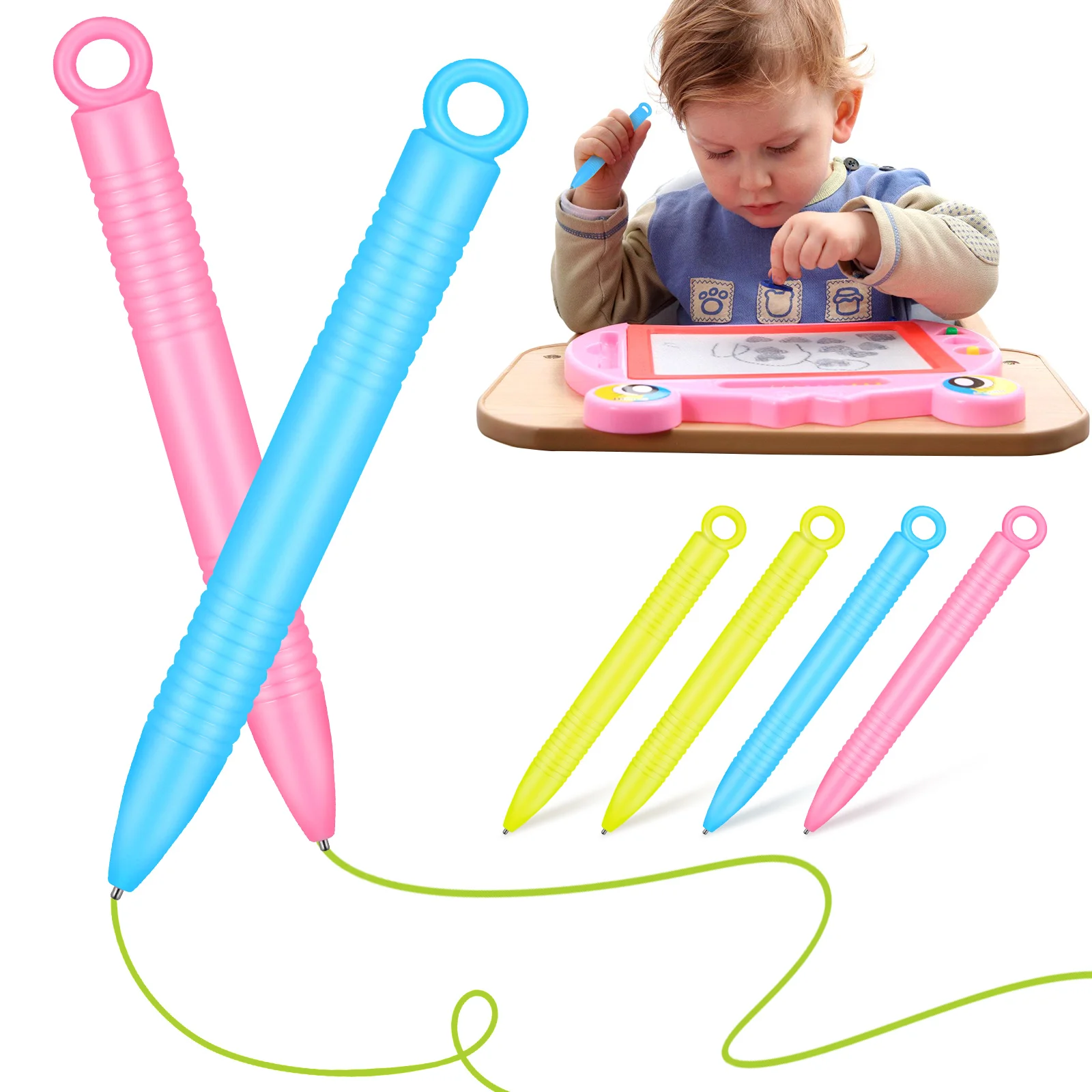 

6pcs Magnetic Drawing Pen Replacement Stylus Painting Pen for Kid Writing Board Pens Baby Drawing Classroom Supplies Accessories