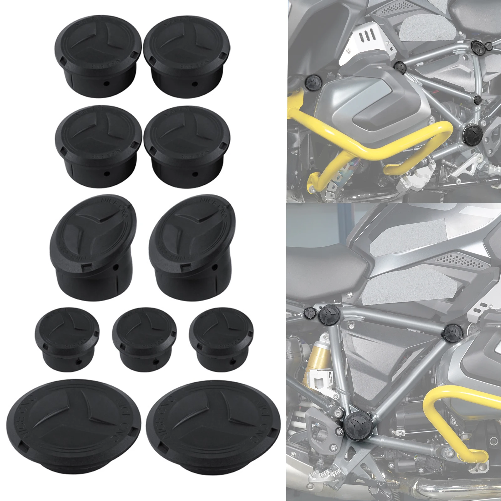 11pcs Motorcycle Frame Hole Caps Plug for BMW R1200GS LC 2013-2018 R1200GS LC Adv 2014-2018 R1250GS R1250 GS R1250GS Adventure