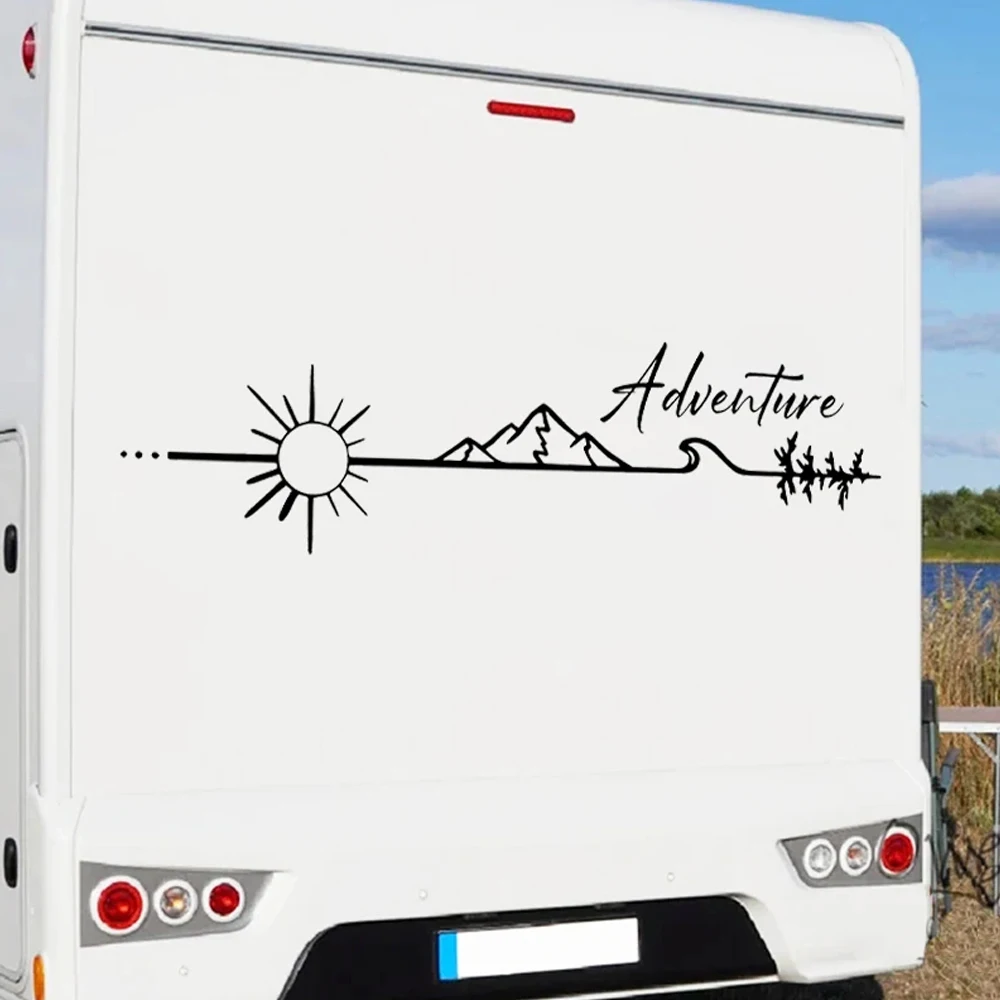 Car Camping Adventure Vinyl Sticker For Camper Van SUV Motorhome Decoration Caravan RV Vinyl Decor Decal Auto Tuning Accessories