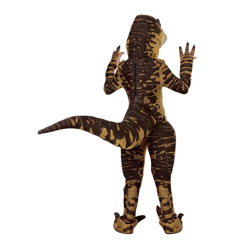 Mascota T Rex anime cosplay dinosaurio para adultos hombres niños Dino dibujos animados diablo Velociraptor disfraz de Halloween con tocado