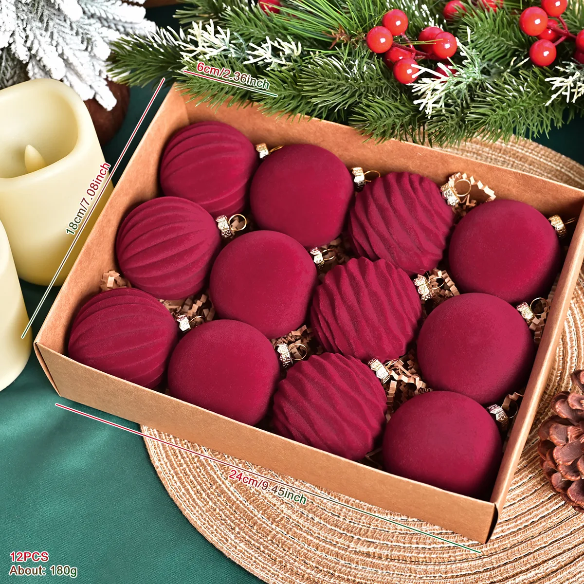 Festive Occasions Velvet Tree Decorations Holiday Tree Decor Holiday Decor Luxurious Holiday Decor Soft Plush Texture