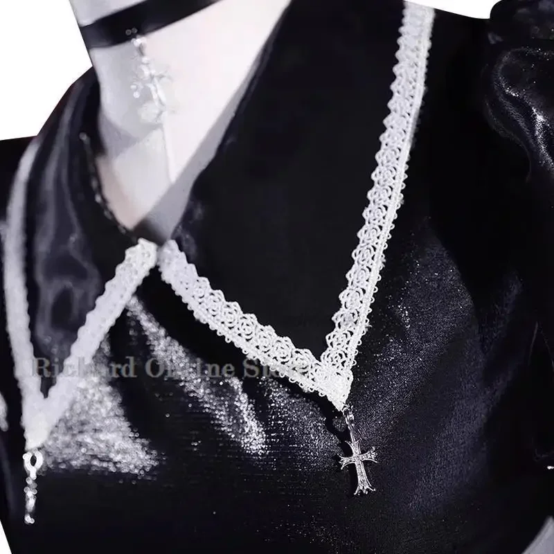 EE01 Shugo Chara tsubkiyomi Blau przebranie na karnawał peruka czarna gotycka sukienka Lolita kobieta seksowna kawaii Halloween karnawałowy garniturIo0！