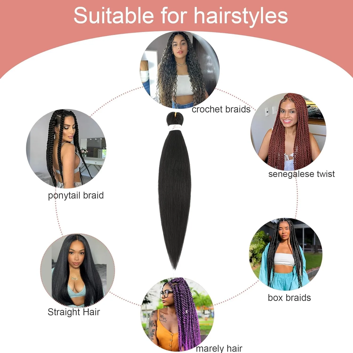 Pre-stretched Braids Hair Itch-Free Hot Water Setting Synthetic Fiber Yaki Texture Hair Extensions Beyond Beauty Braiding Hair