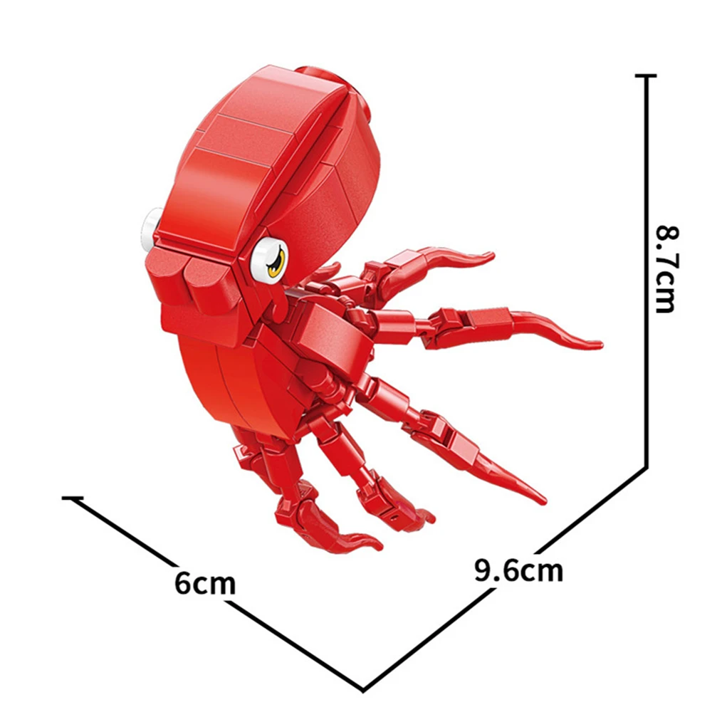 Unterwasser Welt Tiere Manta Ray Clownfisch Thunfisch Krabbe Hummer Micro Bausteine Spielzeug Desktop Ornamente Ziegel Kinder Geschenk – Detail 3