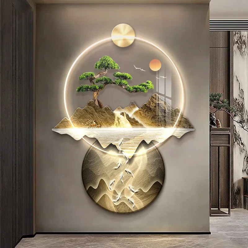 New Chinese hanging corridor 3D wall lamp, corridor wall decoration high-end three-dimensional homestayroom room decoration wall