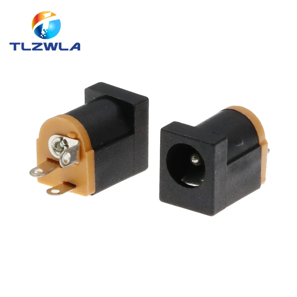 10PCS DC-012 DC Power Jack Socket Connector DC012 5.5*2.1mm 5.5X2.5MM Socket 180 feet Vertical