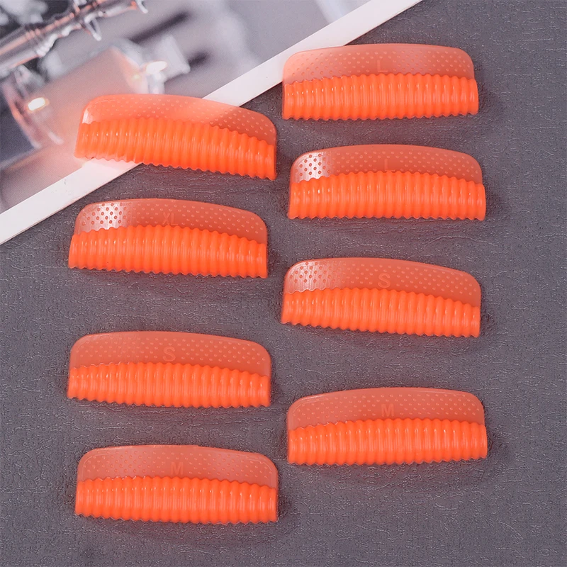 4 paar Silikon Wimpern Dauerwelle Pad Orange Farbe Wiederverwendbare Shell Stil Wimpern Curler Stangen Wimpern Stangen Make-Up-Tools