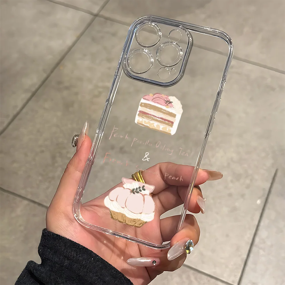 Peach Dessert Silicone Phone Case for IPhone 17 16 15 14 13 12 11 Pro Xs Max Air Mini 7 8 6 6s Plus SE 2020 2022 Cover