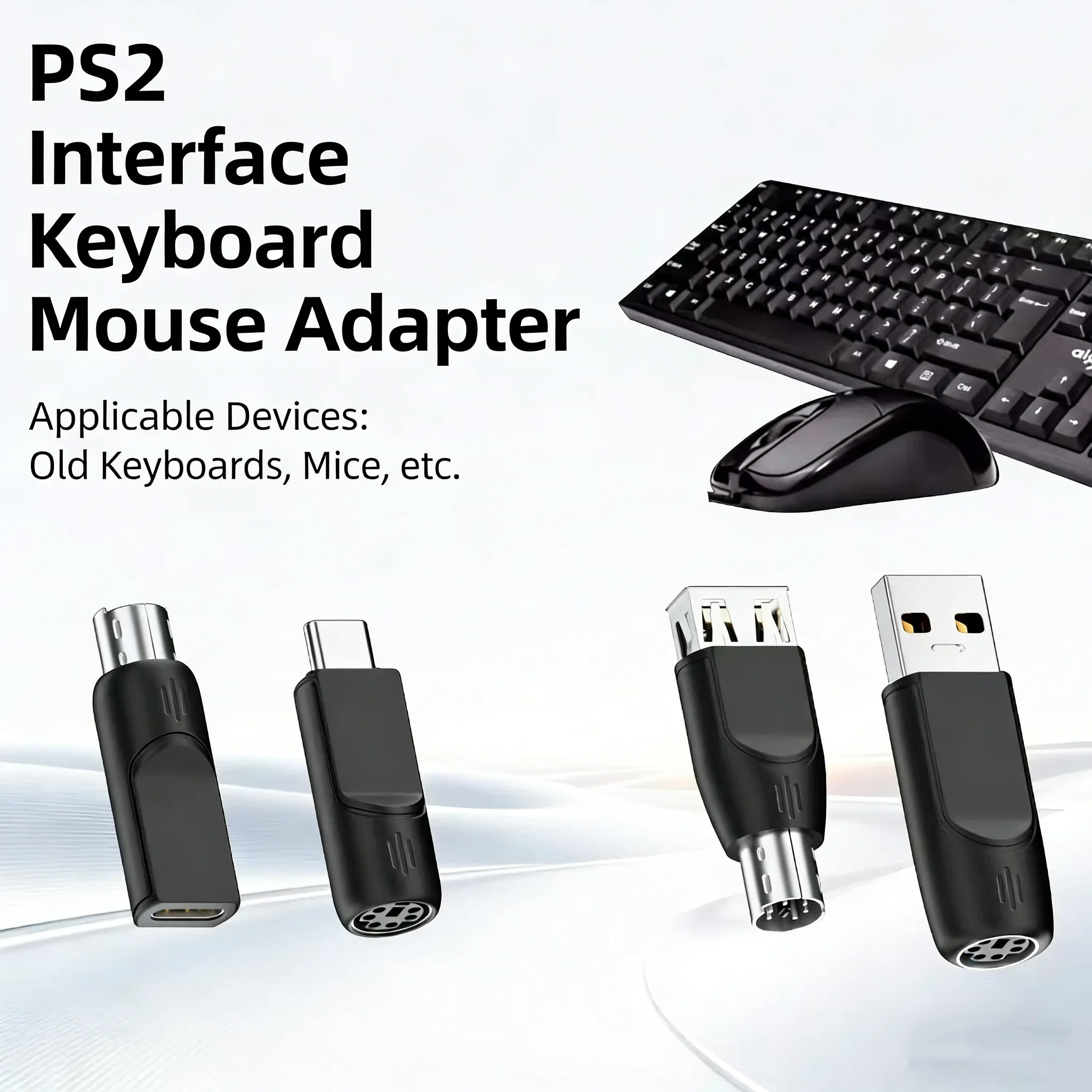 

USB A/C to PS2 Interface Mouse and Keyboard Male to Female Adapter Suitable for converting old keyboards/mice to host interfaces