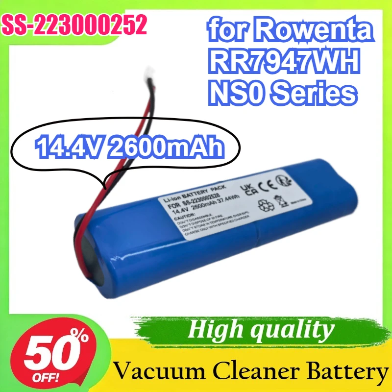 

SS-223000252 Battery 14.4V 2600mAh for Rowenta RR7947WH NS0 Series Vacuum Cleaner