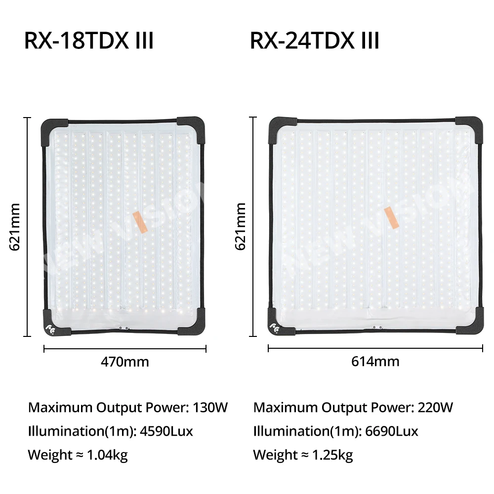 Falcon Eyes RX-18TDX III RX-24TDX III Bi-Color Waterproof 3000K-5600K Rollflex LED Video Photography Light Camera Flash Lights