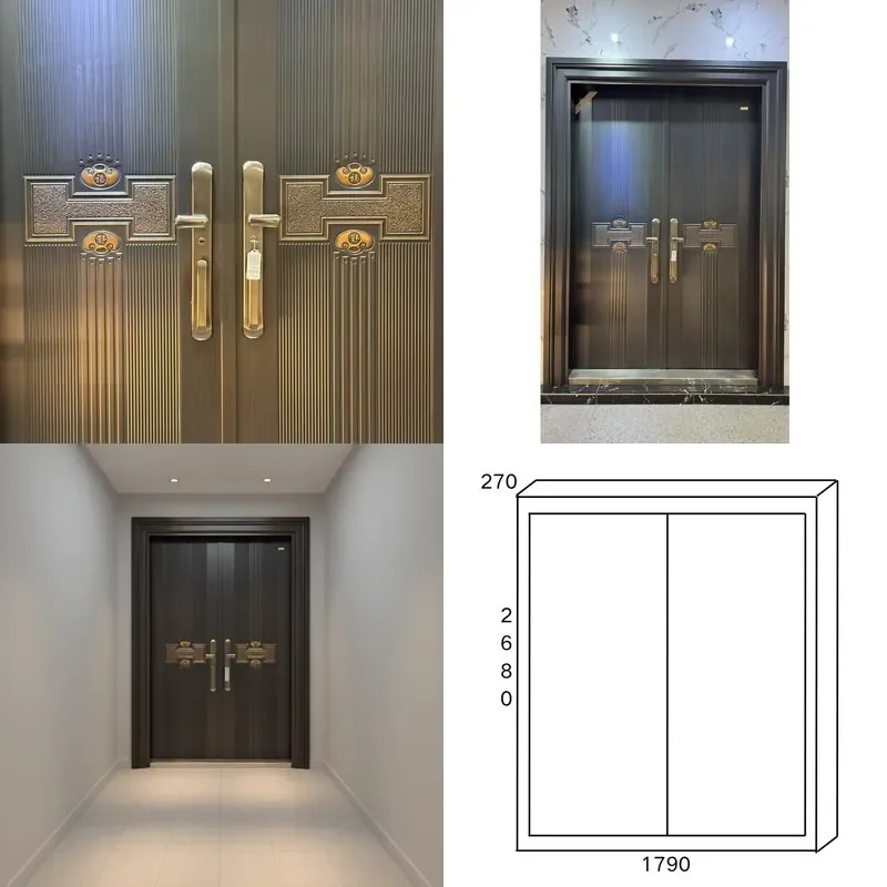 Premium Quality Znic Alloy Double Door with Elegant Decorative Patterns for Modern Homes