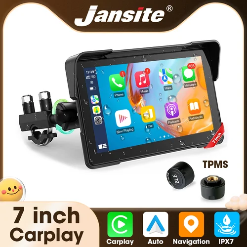 Pantalla CarPlay para motocicleta de 7 pulgadas con TPMS GPS para pantalla de navegación para Moto, tablero Digital para motocicleta Android Auto BT