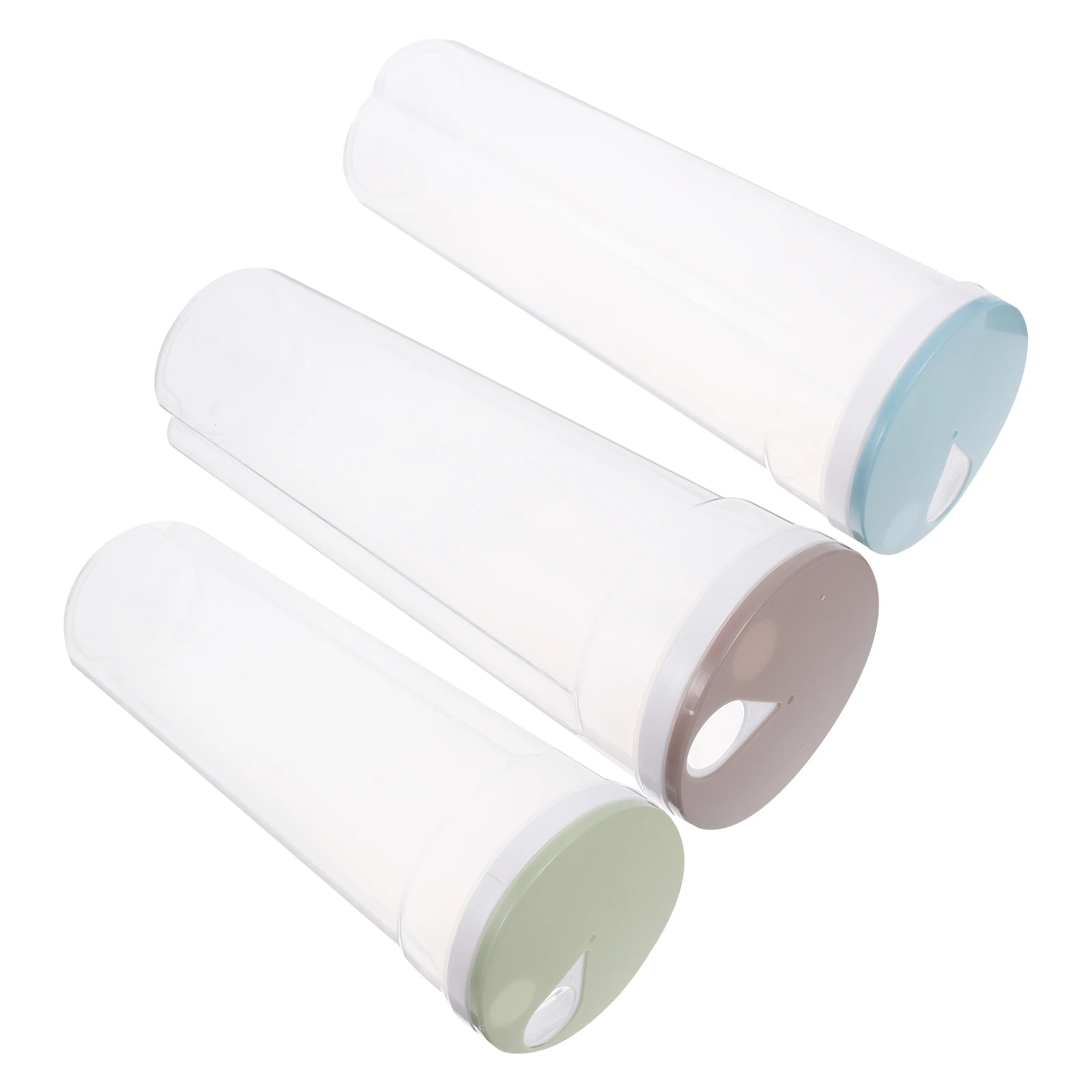 

3Pcs Kitchen Storage Boxes Clear Round Airtight Plastic Containers for Food Grains Noodles Multifunctional Pantry Organizer